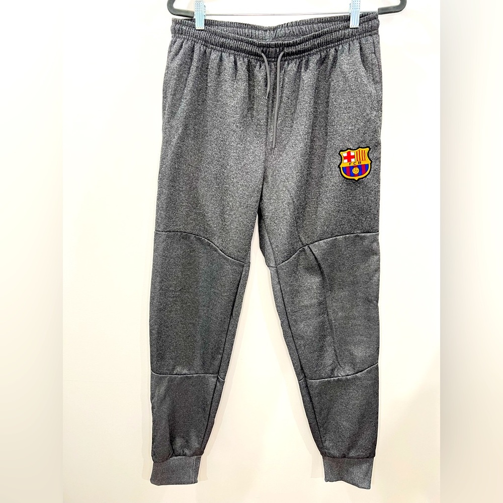 FC Barcelona Sweatpants Gray Joggers Soccer‎ -Size Large